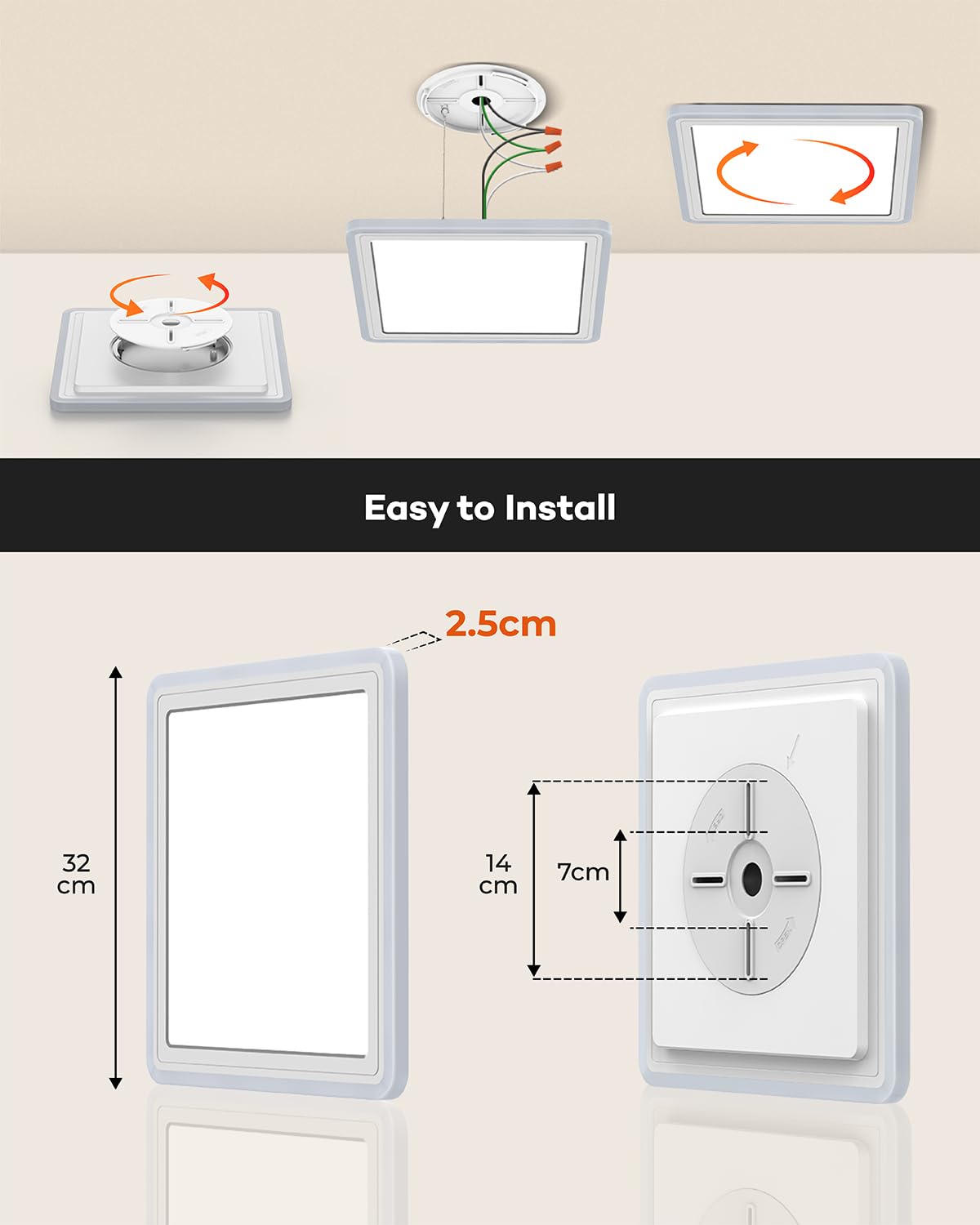 Matane 13 Inch Led Flush Mount Ceiling Light Fixture With Remote Control  Nightlight 2000K Warm  3000K-6500K Adjustable  24W Wired Low Profile Ceiling Lights For Bedroom  Kitchen  Living Room  White