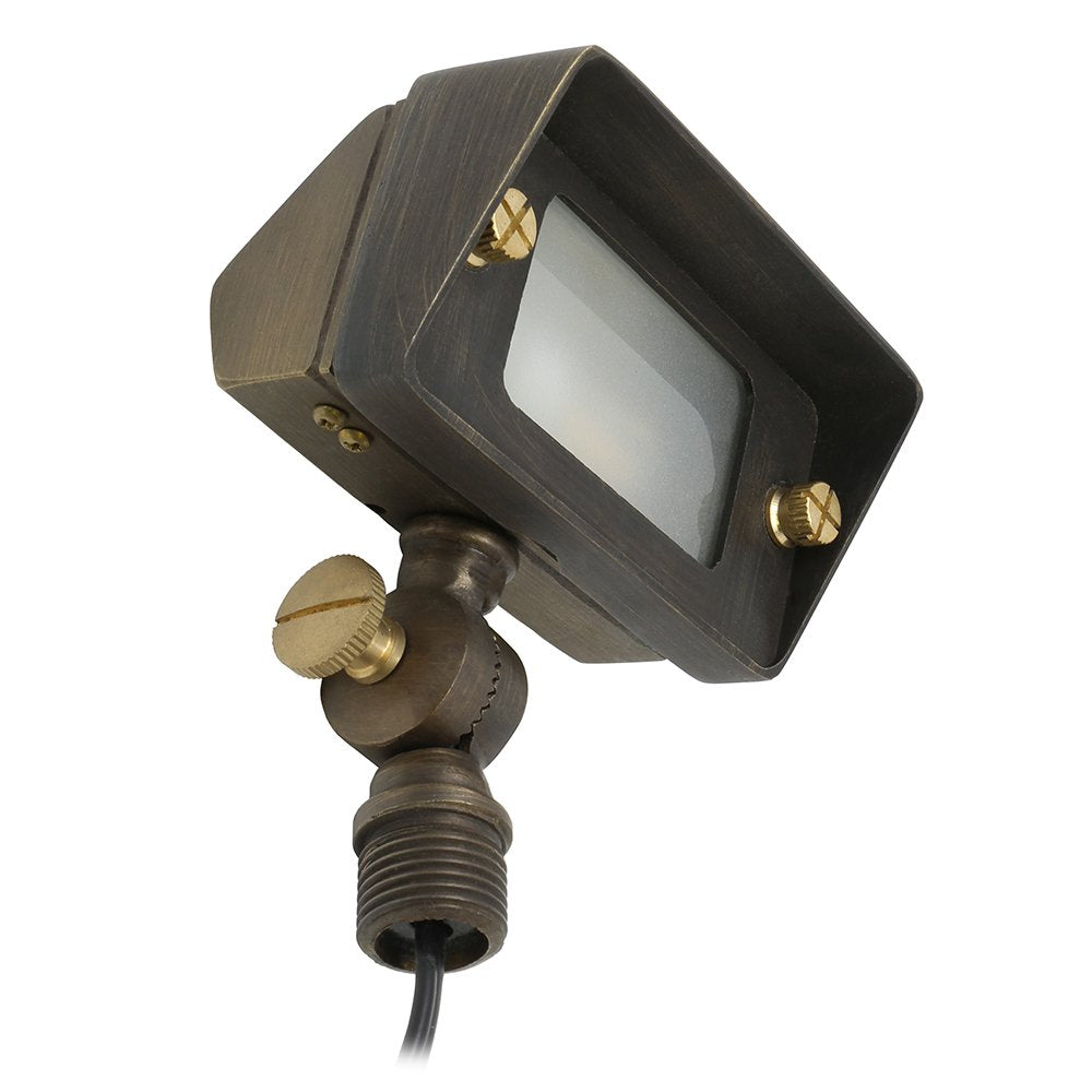 Lightkiwi R9872 Brass Flood Light & Wall Wash Fixture, 12V Low Voltage, Metal, Bronze