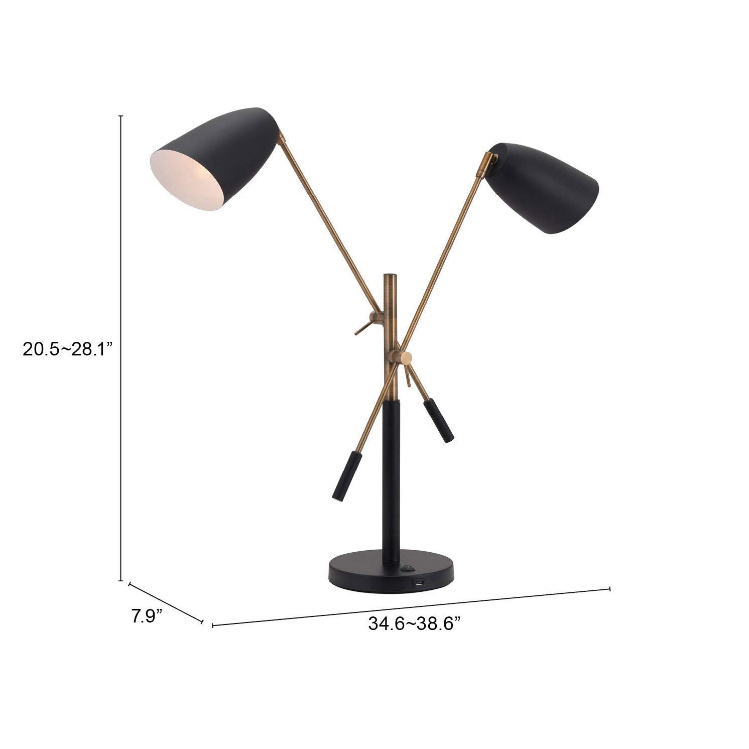 Tanner Table Lamp Black and Brass
