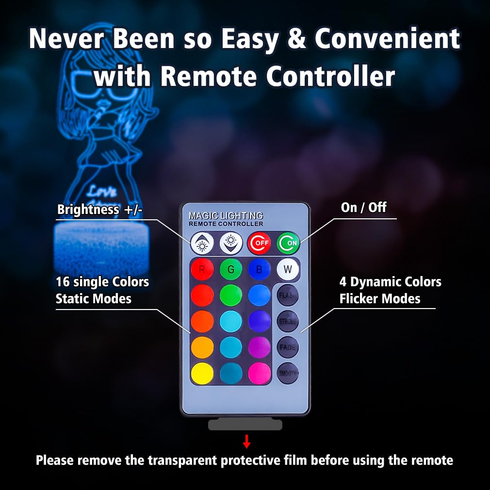 Cover Joy 3D Night Light Gifts: Fans Merch, Table Lamp With Remote Control And Smart Touch, Singer Gifts For Girls Room Decor Music Party Birthday Christmas