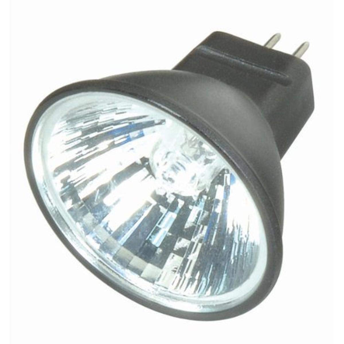 Satco S4173 20 Watt Mr11 Halogen Gz4 Base 12 Volt Black Back Nfl 30 Beam Pattern No Harmful Ultraviolet Rays Light Bulb, With Le