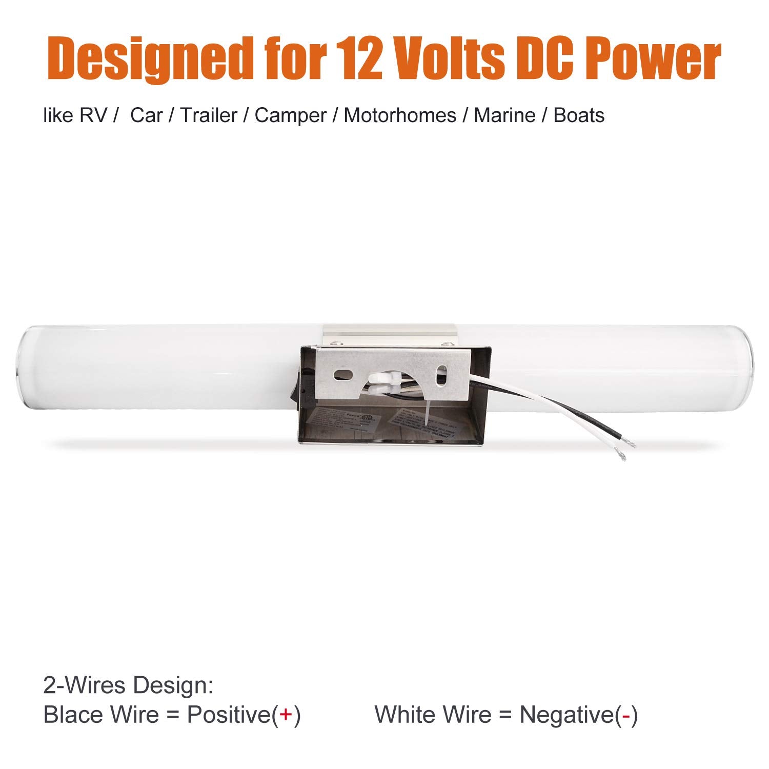 Facon LED RV Wall Sconce, 12V Bathroom Mirror Light, 16.7 Inch, Chrome, Model LF1917-005