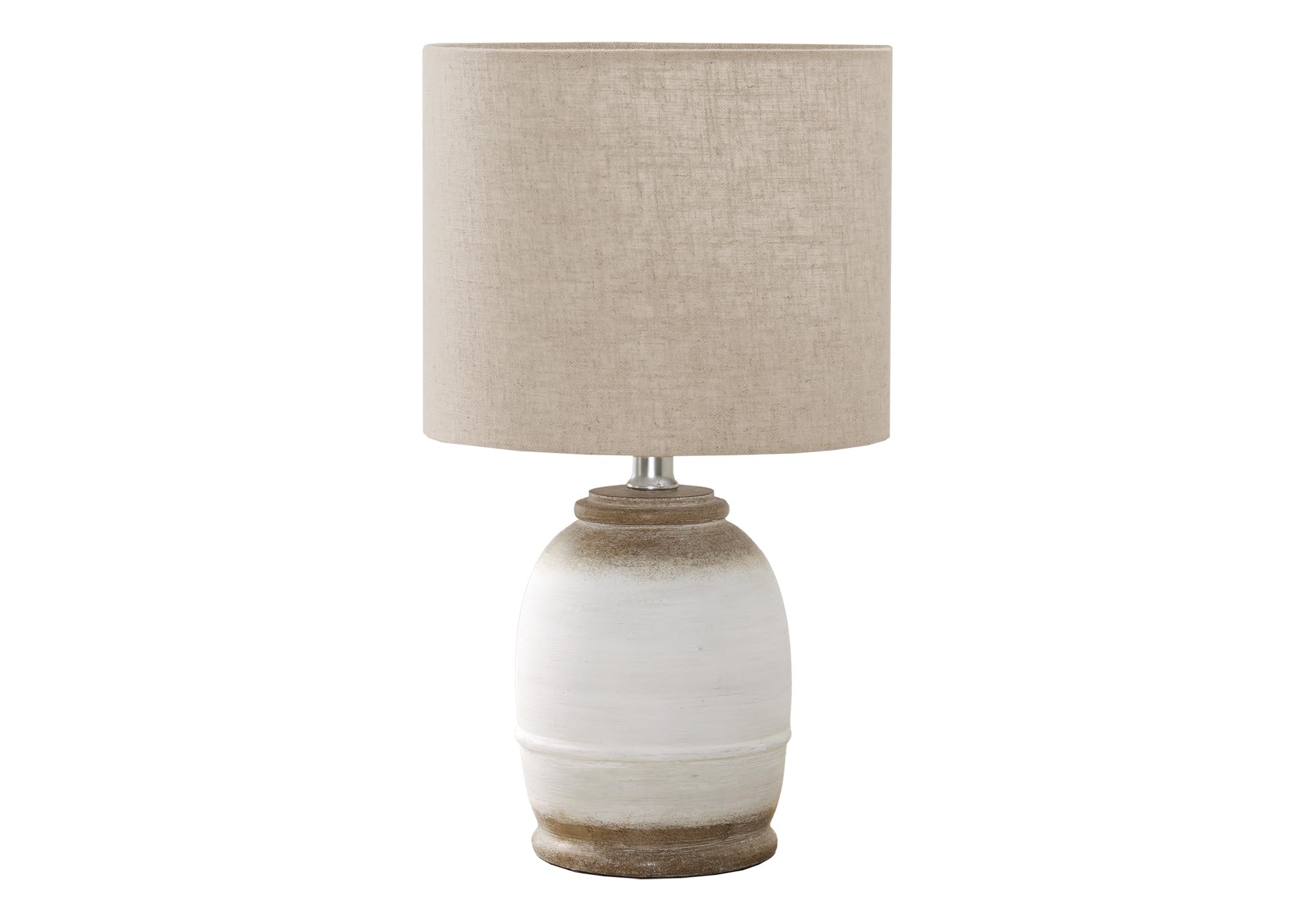 Monarch Specialties 9765, Cream, Contemporary Lighting 16&quot; H Table Lamp Resin Beige Shade, 9.5&quot; L x 9.5&quot; W x 16.5&quot; H
