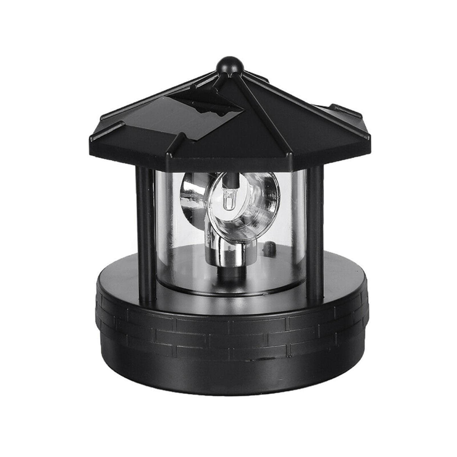 Solar Powered Rotating Lighthouse Beacon LED Light - 360 Auto Illumination, IP44 Waterproof, for Garden/Patio/Lawn Decoration(Bl