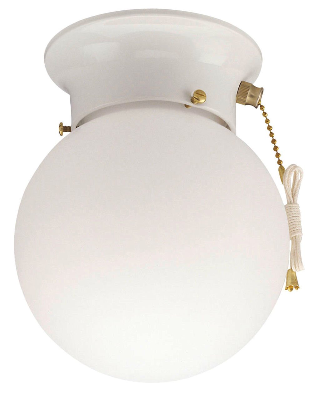 Westinghouse One-Light Flush-Mount Ceiling Light, 1 Count, Plastic, Model 66680, White with Pull Chain