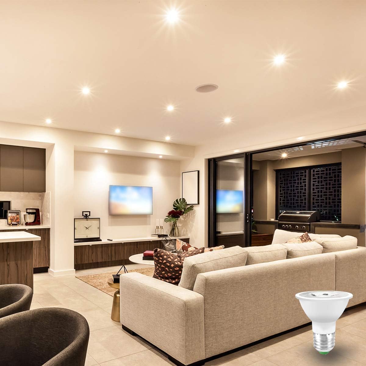 ILC Par16 LED Light Bulbs, 40W Equivalent, Color Changing, Dimmable, 4 Pack, Warm White 2700K + RGB, Remote Control