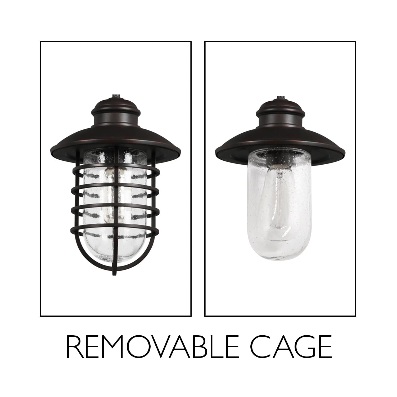 Design House 588970-Brz Stevenson Rustic Industrial 1-Light Indoor Outdoor Dimmable Wall Light With Clear Seedy Glass And Metal