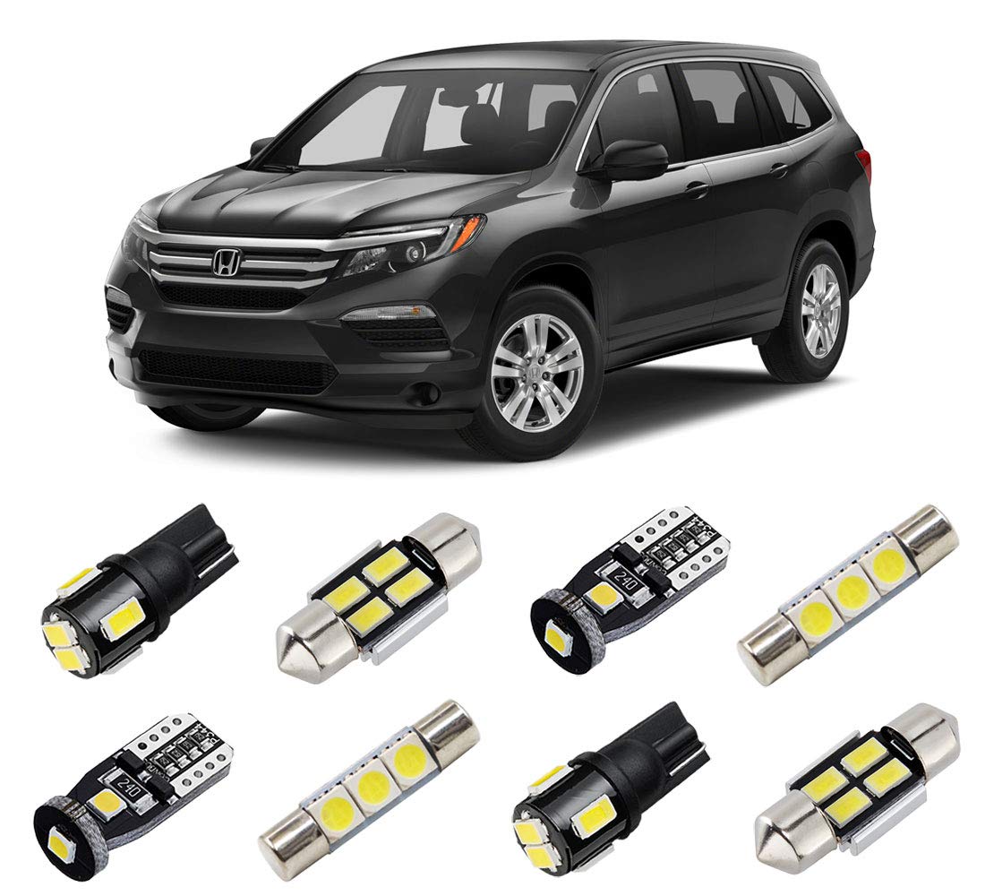 Brishine White Interior Led Lights Kit For Honda Pilot 2016 2017 2018 2019 2020 2021 Super Bright 6000K Led Interior Light Bulbs