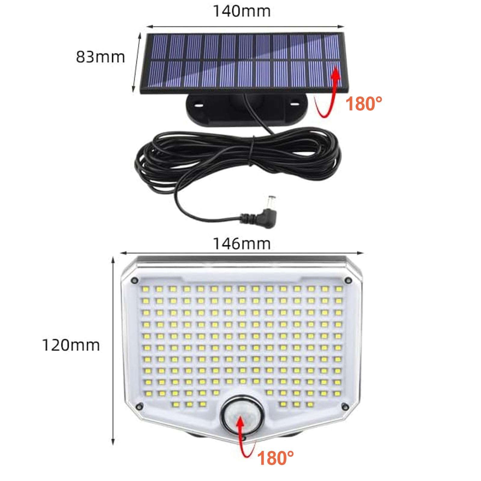 Jumjam Solar Outdoor Lights With Motion Sensor - 180 Beam Angle, Ip65 Waterproof, Wireless, Solar Powered, 2 Pack For Garden, Fe