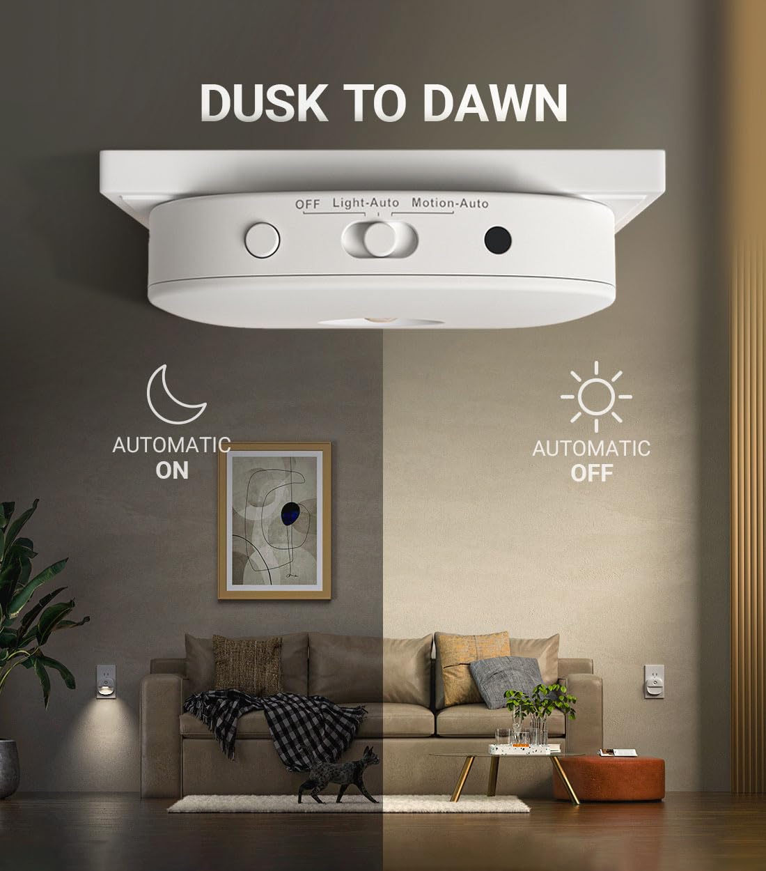 Lyridz Motion Sensor Night Light, Dimmable LED, Small Size, Cold White, Model A5101, 4 Pack