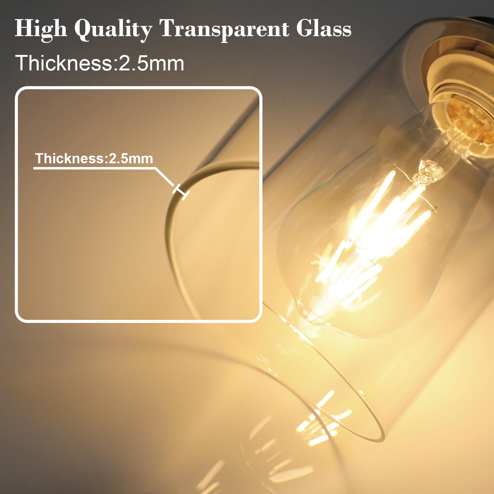 Unicozin 3-Light Vanity Light Fixture, Matt Nickel Wall Sconce with Clear Glass, E26 Base, Ideal for Bathroom, Living Room, Bedroom