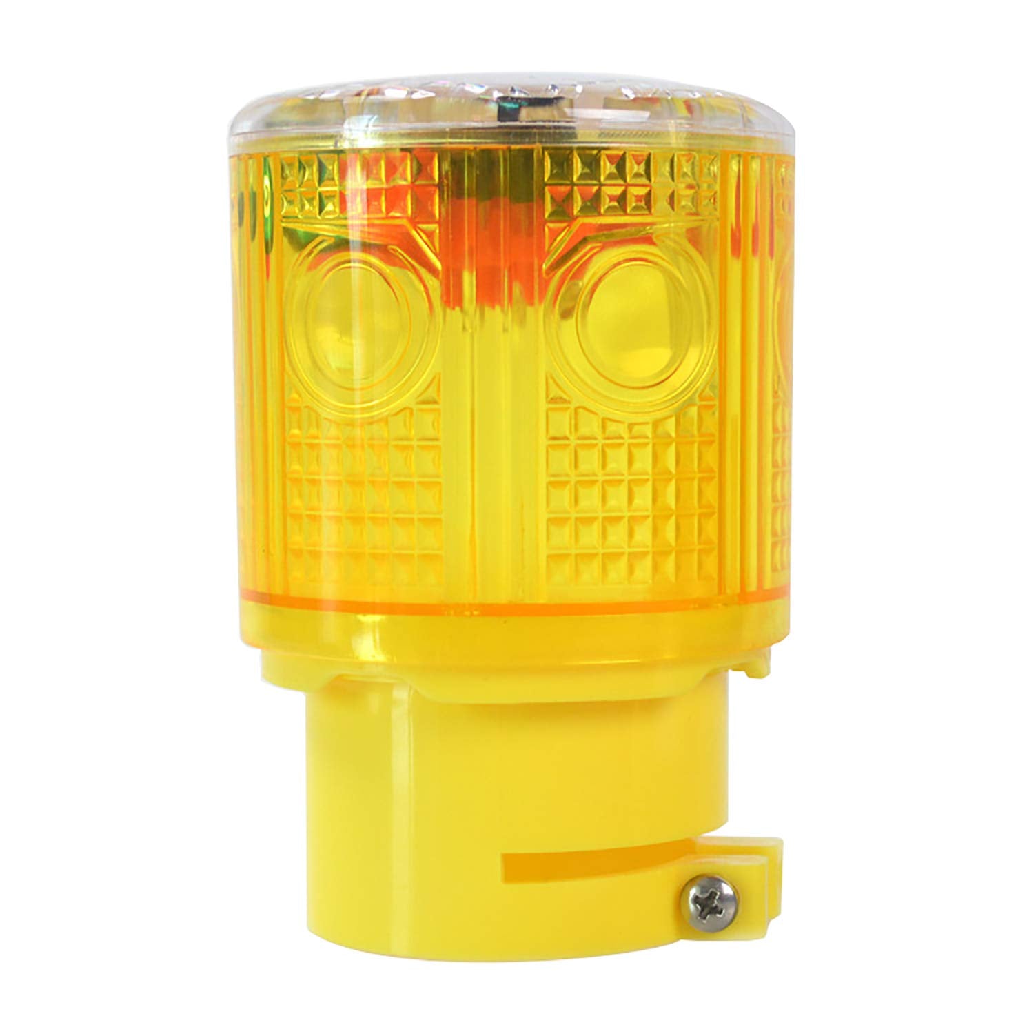 Solar Strobe Warning Light Flashing Lamp: 360 Degree Super Bright LED Wireless Install Automatically Turn On/Off IP65 Waterproof for Construction  Traffic  Dock  Marine  Crane Tower  Factory (Yellow)