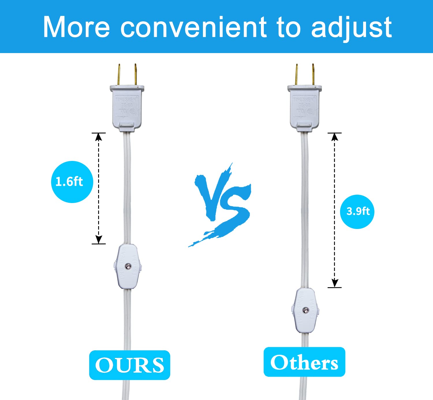 Futime Set Of 4 Accessory Cord With One Led Light Bulb 6Ft Blow Mold Light Indoorstring Lights, C7 Lamp With Spare Fuse For Halloween And Christmas Decorations, Craft Village House Decoration