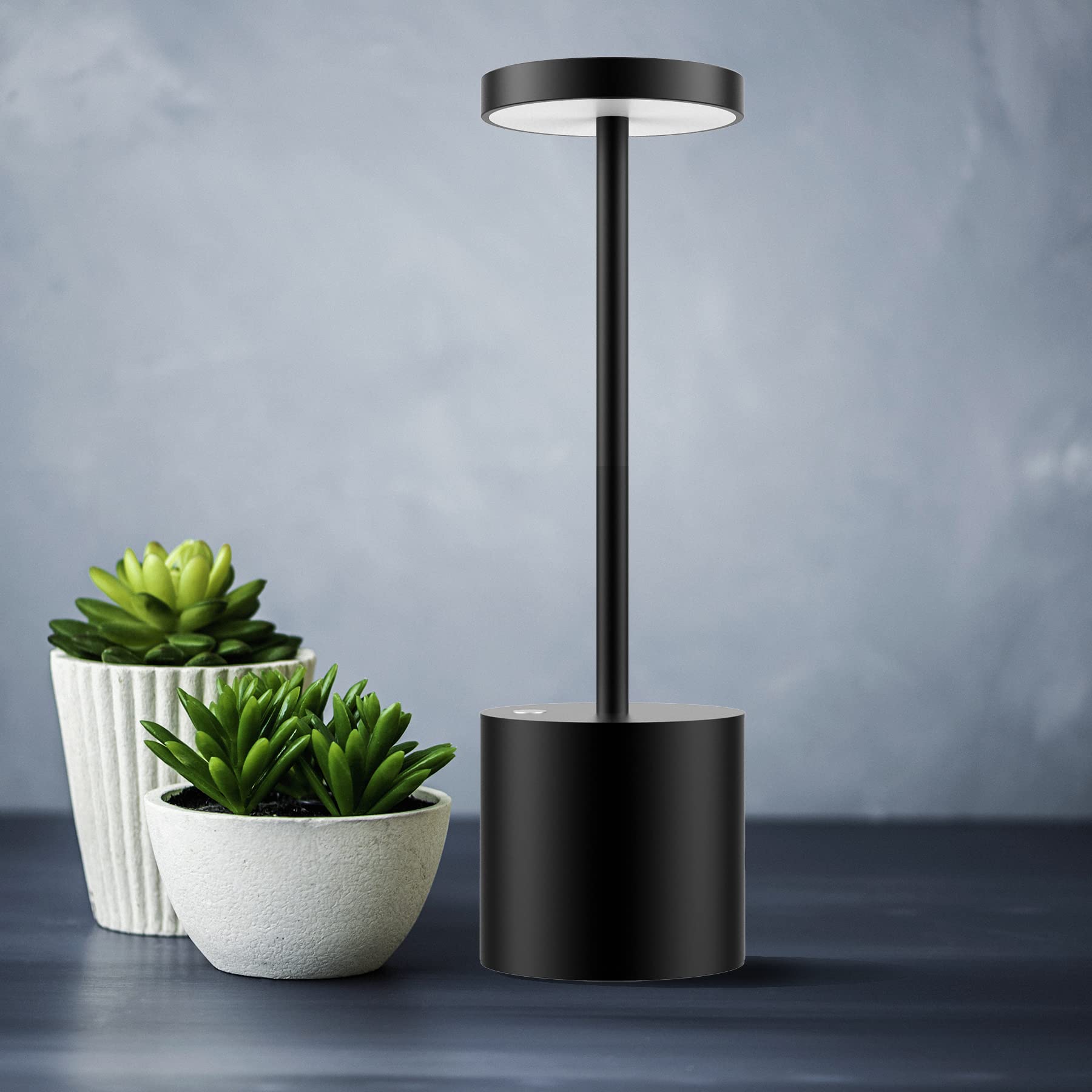 Tbbga Led Cordless Table Lamp,Rechargeable 3 Color Stepless Dimming Battery Operated Lamp,Metal Portable Indoor And Outdoor Nigh