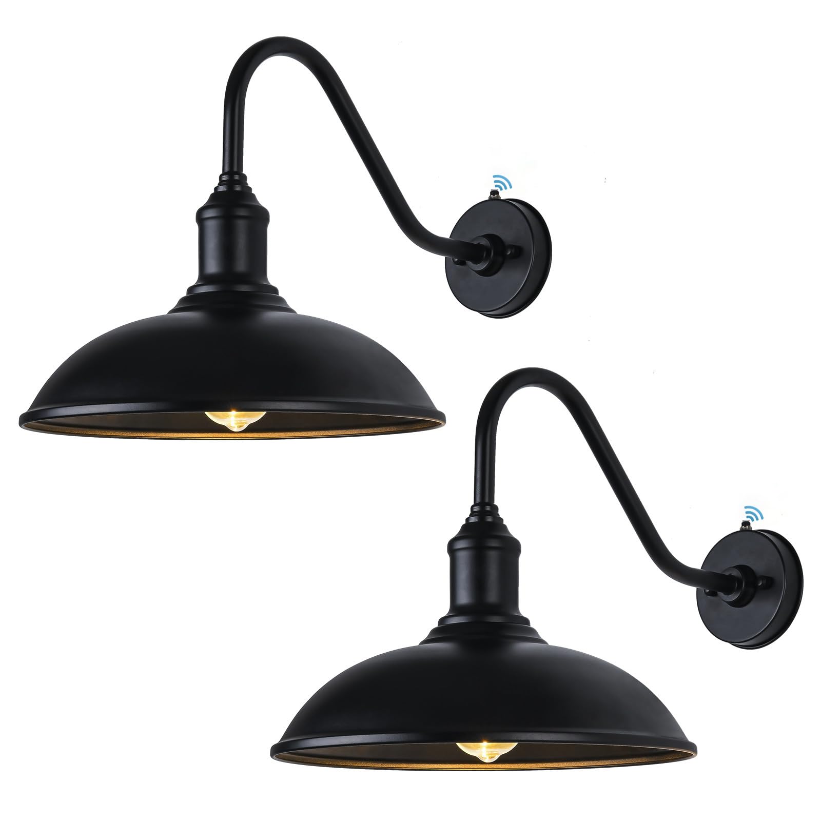 Naurham Outdoor Barn Light Fixtures - 15 Inch Dusk to Dawn Exterior Farmhouse Light Fixture for House with Anti-ponding Bottom, 