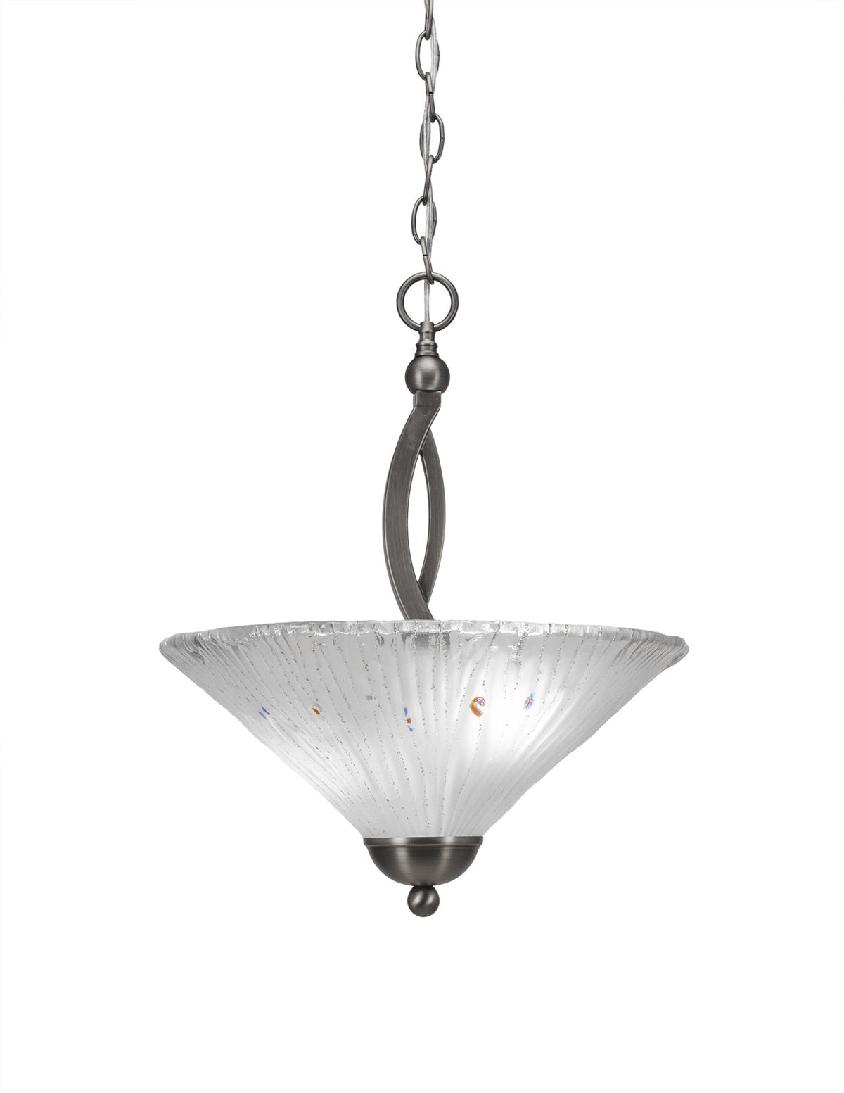 Toltech Lighting 274-Bn-711 16-Inch Two-Bulb Up Light Pendant Brushed Nickel With Frosted Crystal Glass Shade