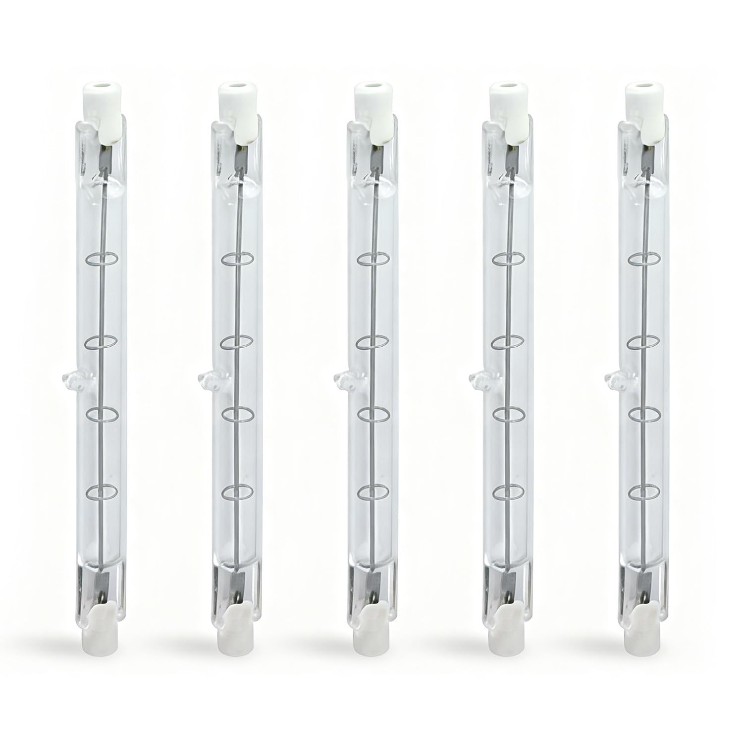 Syeincroe J118 500W Halogen Tube Light Bulbs 5-Pack, R7S Base, High Intensity for Industrial High Bay, Warehouse & Construction 