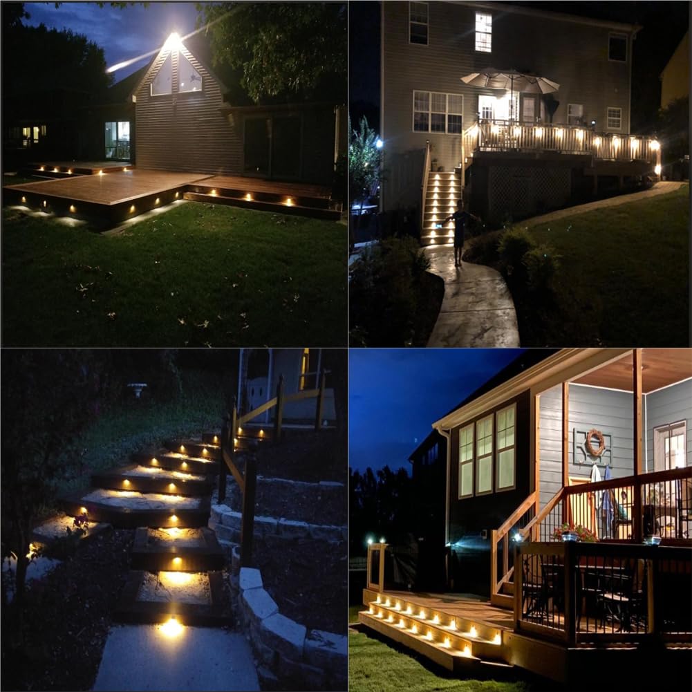 FVTLED 20pcs Low Voltage LED Deck Lights kit F1.38 Outdoor Garden Yard Decoration Lamp Recessed Landscape Pathway Step Stair War