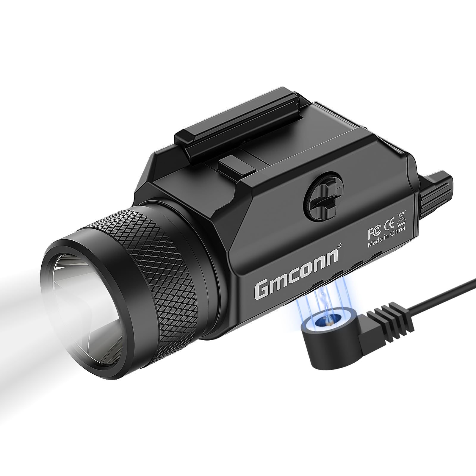 Gmconn 1250 Lumen Handheld Toy Light  Compact Adjustable Rail Mounted Flashlight Mini Weapon Light with Strobe Mode for Picatinny MIL-STD-1913  Glock (1250 Lumen)