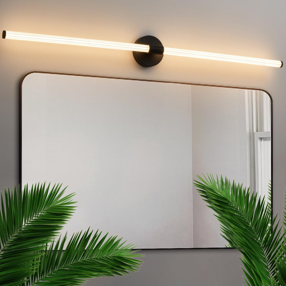 Gednbo Dimmable LED Bathroom Vanity Light Bar 49 inch Metal Black Model 1738