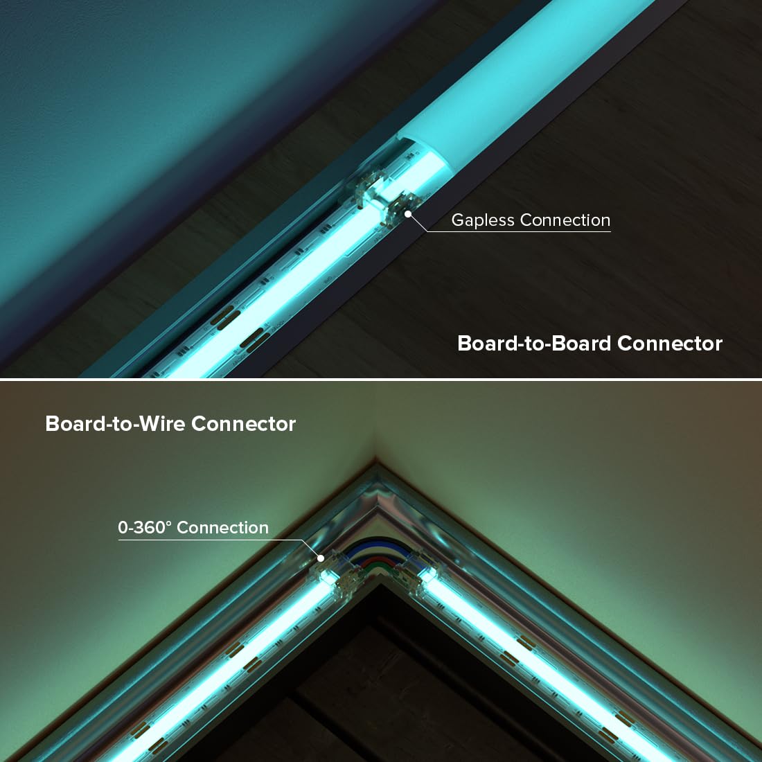 Fcob Cob 10Mm 4Pin Connector Kit 10Pcs Strip To Strip Connector 6 Pairs Of Wire To Strip Connectors 5Pcs 15Cm Long 22Awg Wires F