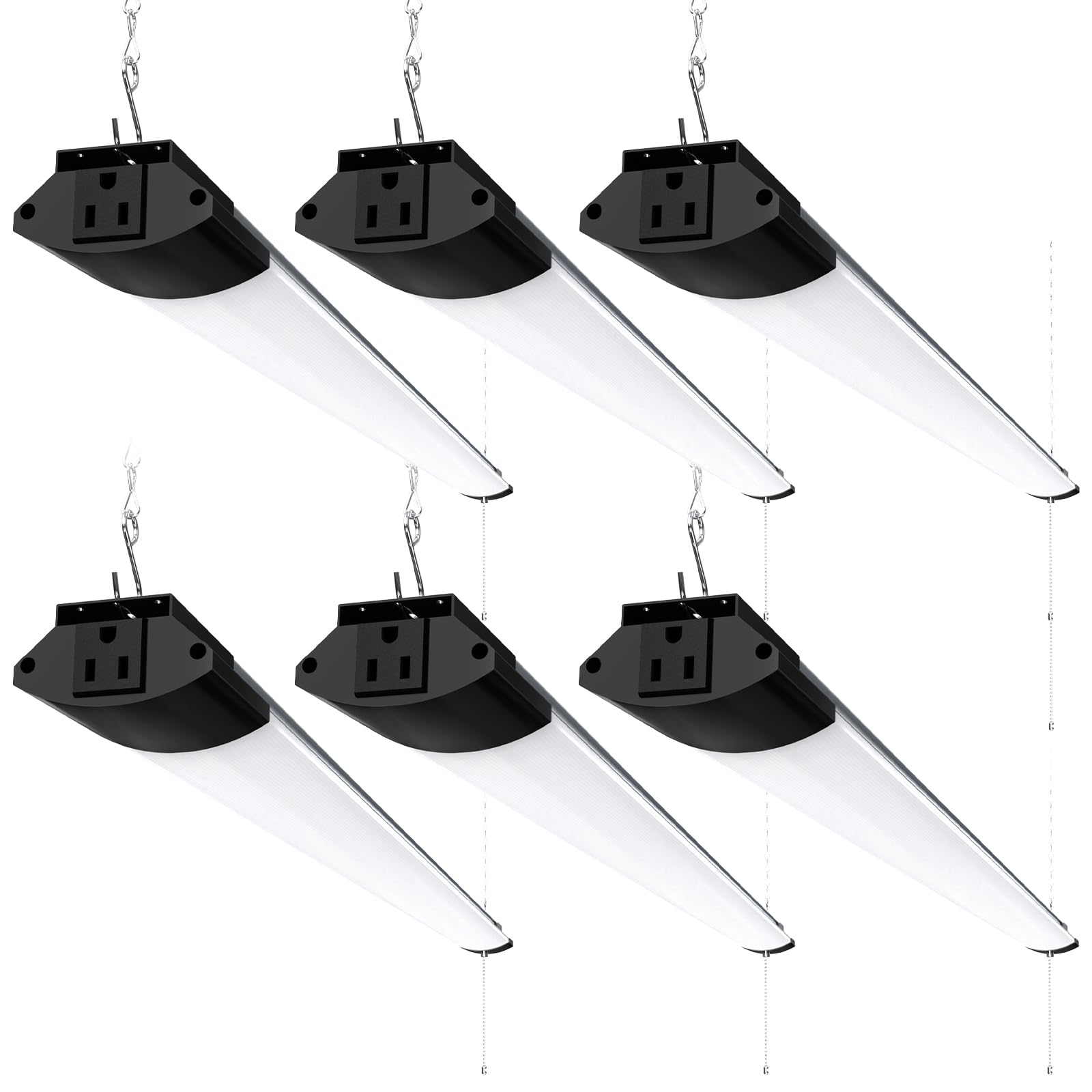 Barrina LED Shop Lights 4FT 84W 10000LM 5000K Aluminum Utility Light Hanging/Flush Mount 6 Packs Model PVSP6-4FT-10000L-