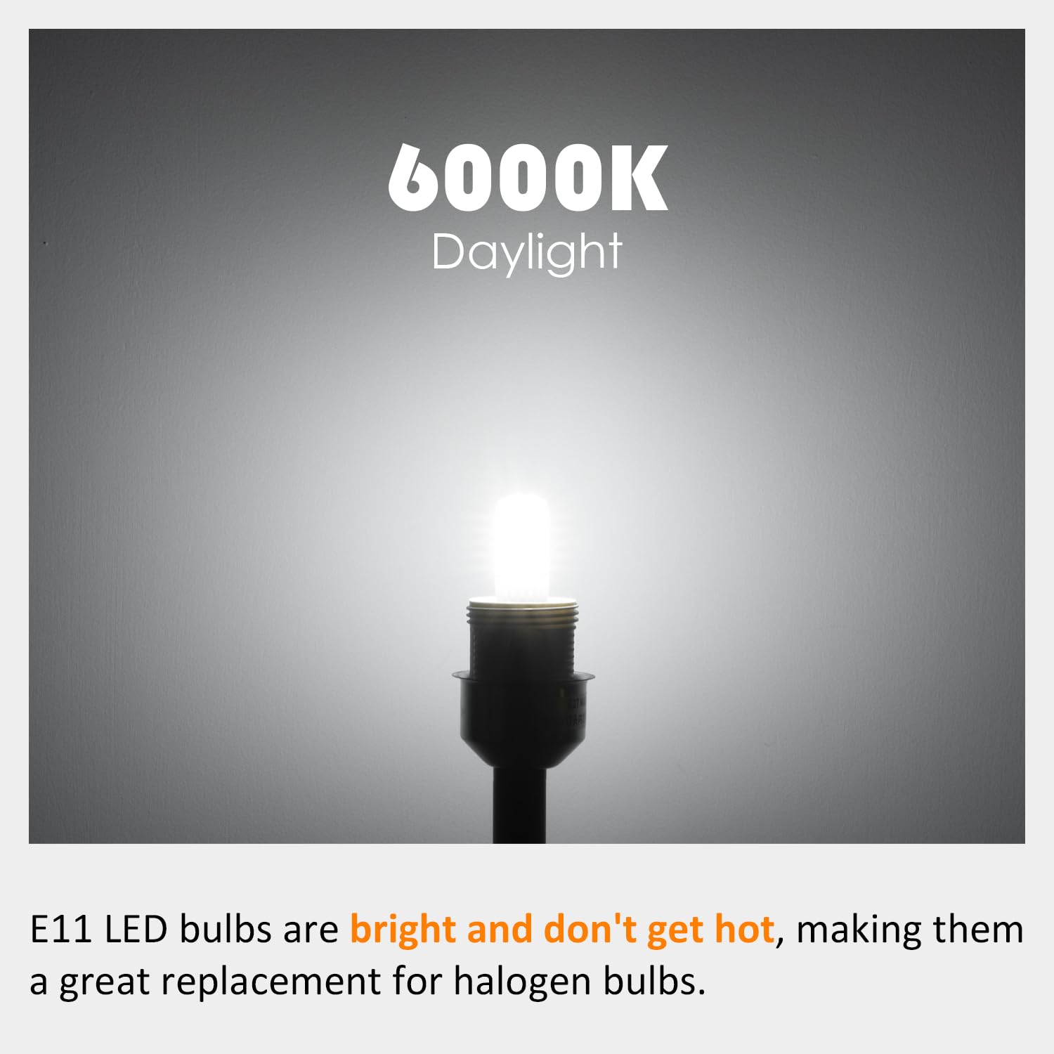 Maelsrlg E11 Led Bulb Dimmable, 50W Equivalent, Daylight 6000K, T4 Mini Candelabra Led Bulb, E11 Base, 5W 580 Lumen, 5-Pack