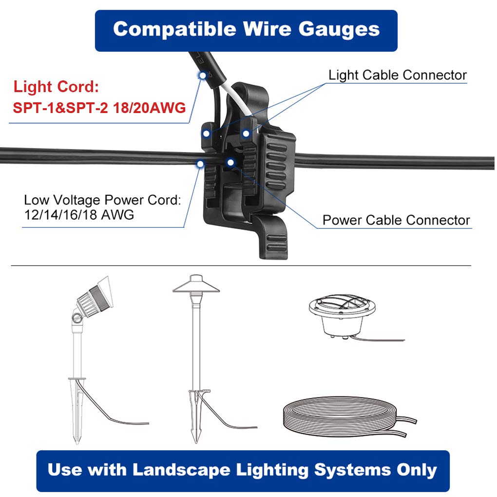 Aizzkry Low Voltage Wire Connectors 12-18 Gauge, Ul Listed, 14-Pack For Landscape Lighting