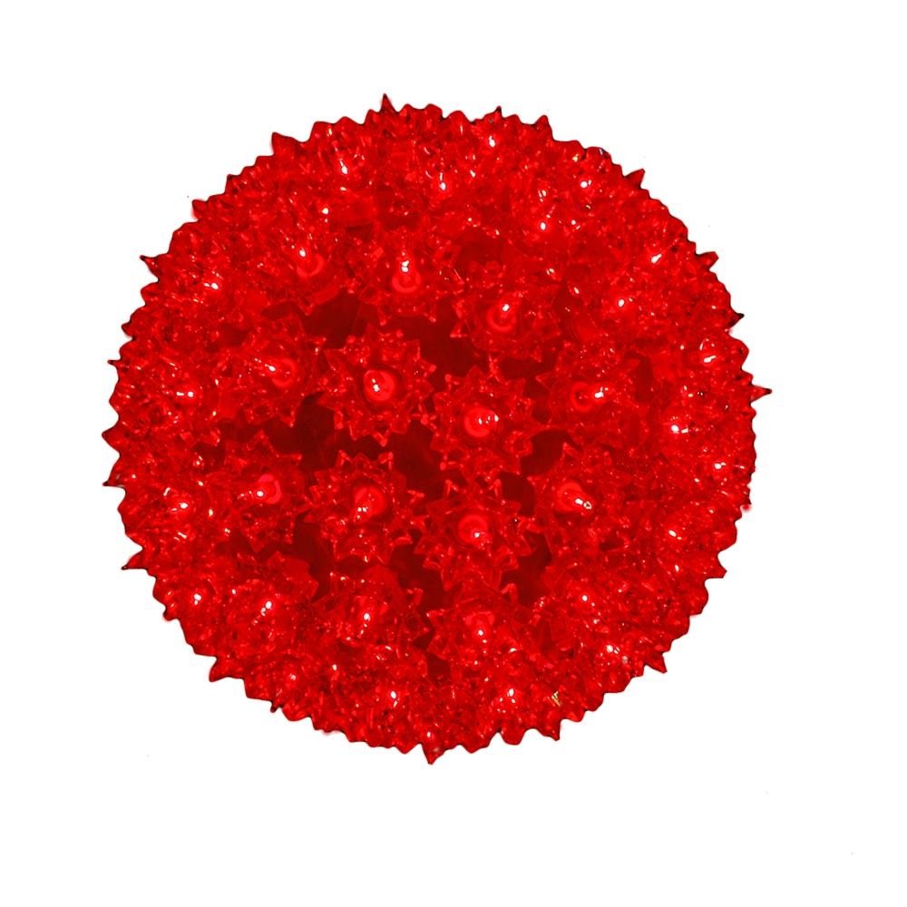 Novelty Lights 7.5In 100 Light Starlight Sphere, Red, Large Ornament Ball Light, 5Ft Hanging Cord With S Hook, 12Ft Power Cord W