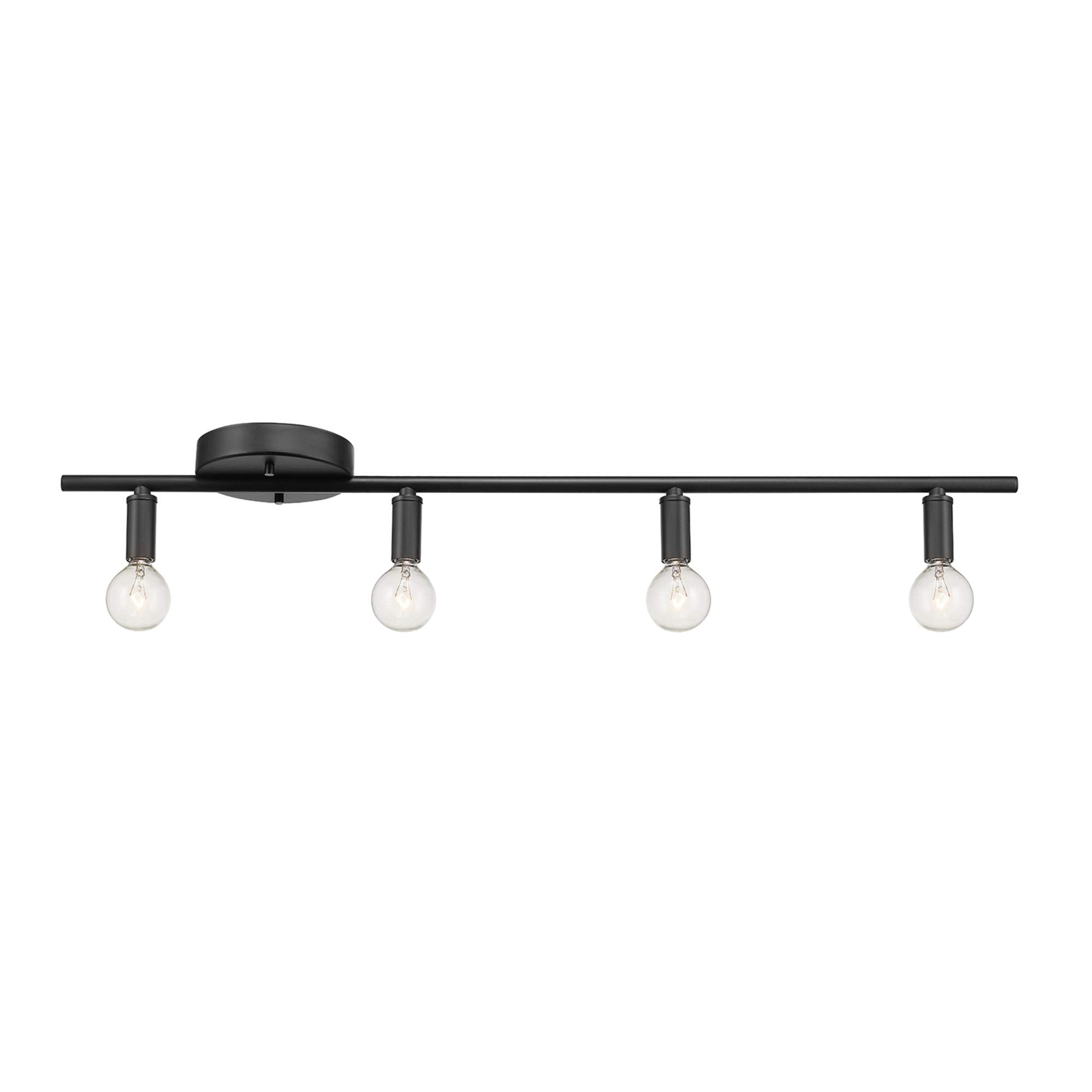 Globe Electric 59968 Monroe 4-Light Track Lighting, Matte Black, Metal, Bulb Not Included