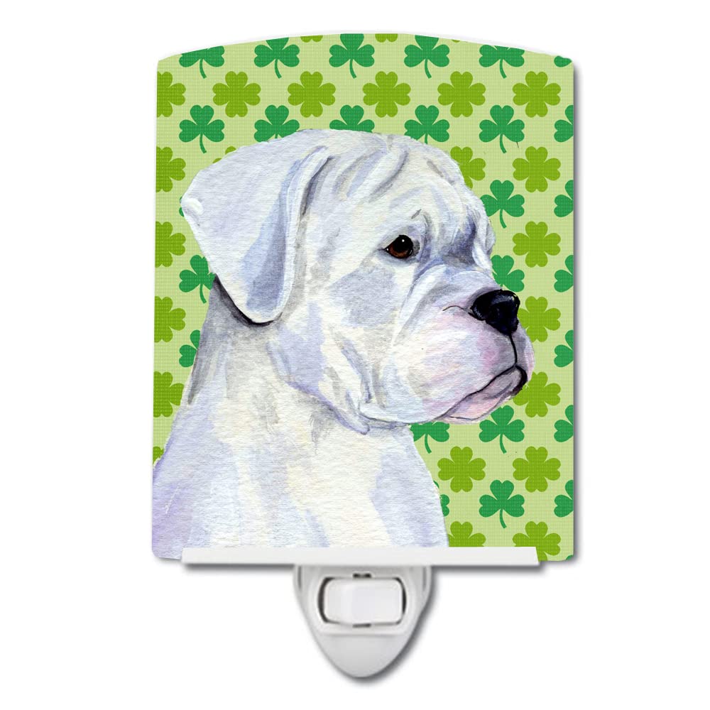 Carolines Treasures Ceramic Night Light, Boxer St. Patricks Day Shamrock, 6x4x3in, Multicolor, Model SS4440CNL