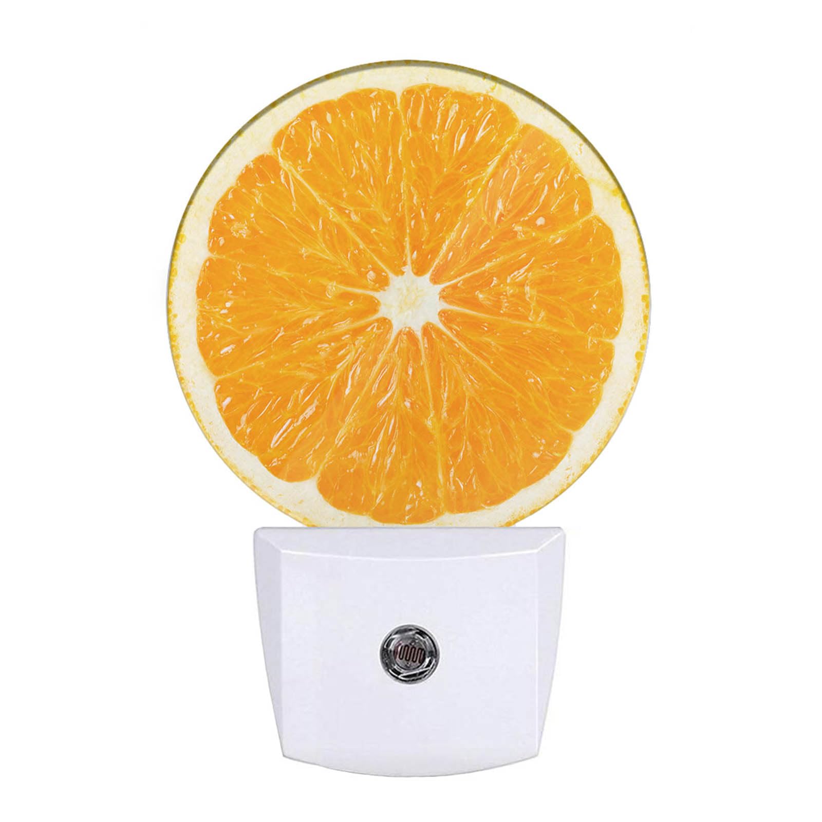 Uanvaha Orange Slice Night Light Sweet Fruits Yellow Night Lights Plug into Wall 0.5W LED Lights Auto on/Off for Hallway Stairwa