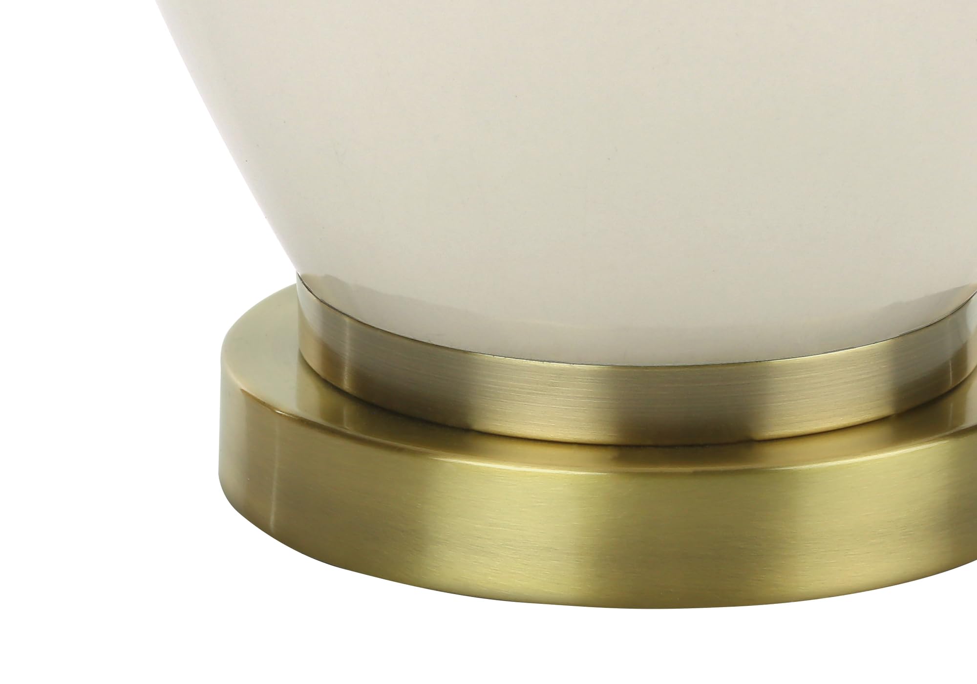 Monarch Specialties I 9625 Table Lamp, Cream Ceramic, Ivory/Cream Shade, 16inL x 16inW x 26inH