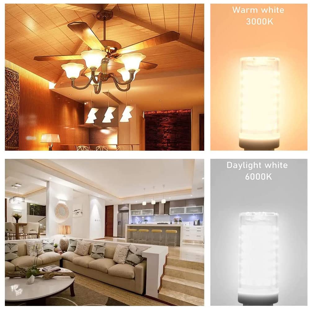 Haoguais 2-Pack Led E11 Bulbs  E11 Mini Candelabra Base  Warm White 3000K 75W Halogen Equivalent  120V 7W Jd T3 T4 Corn Bulb Indoor Lighting