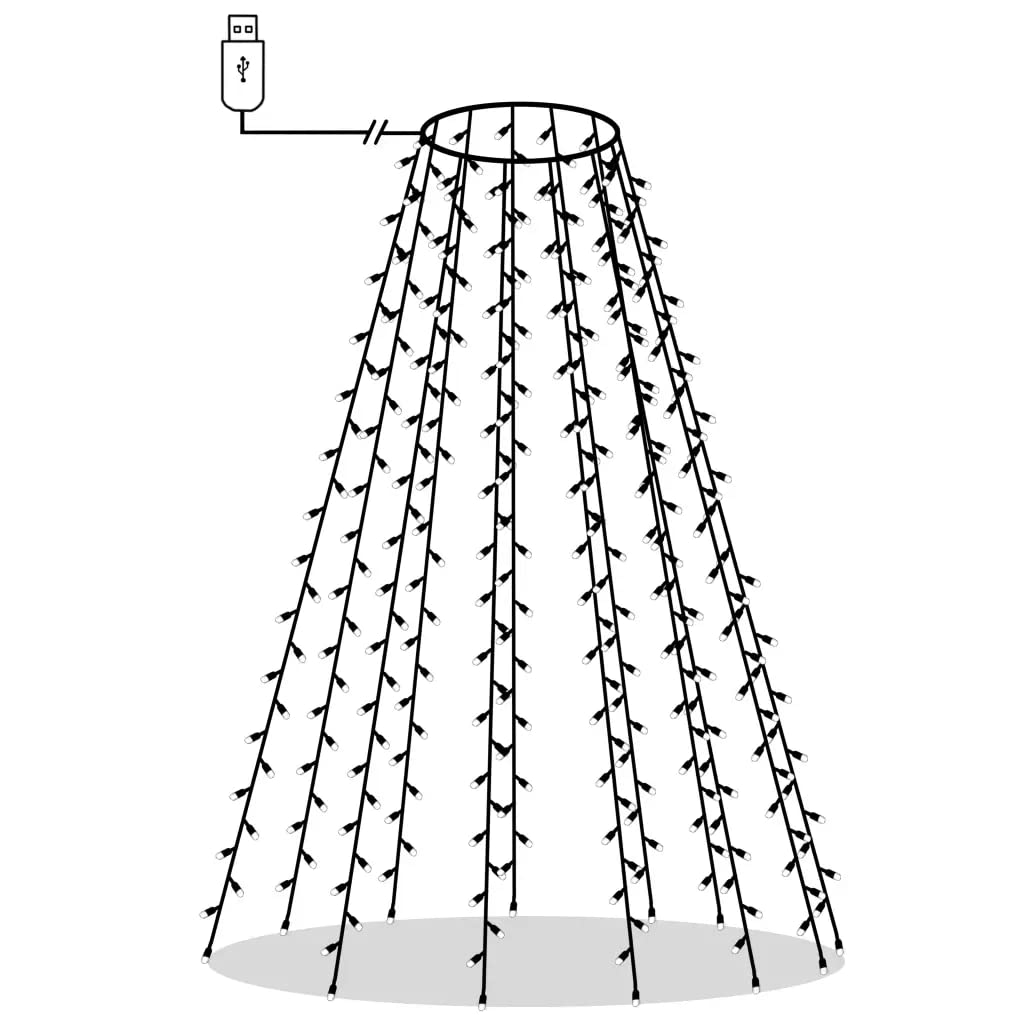 vidaXL Christmas Tree Net Lights 150 LEDs Cold White 59.1in Polyvinyl Chloride Model 328864