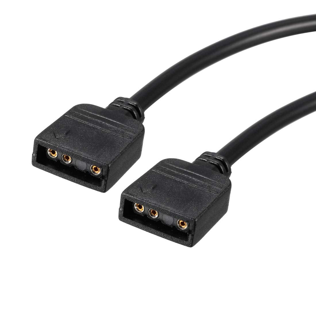 Uxcell Argb Splitter Cable Female To Female 3 Pin Extension Connector Cord Wire For 5050 3528 Led Light Strips 30Cm Length