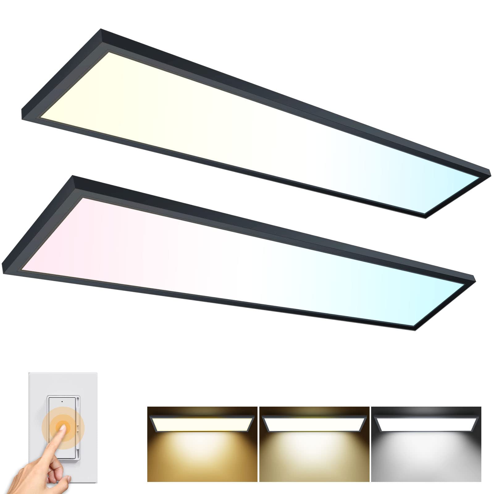 Aikvsxer 1X4 Led Flat Panel Light, 5500Lm Dimmable, 3000K/400