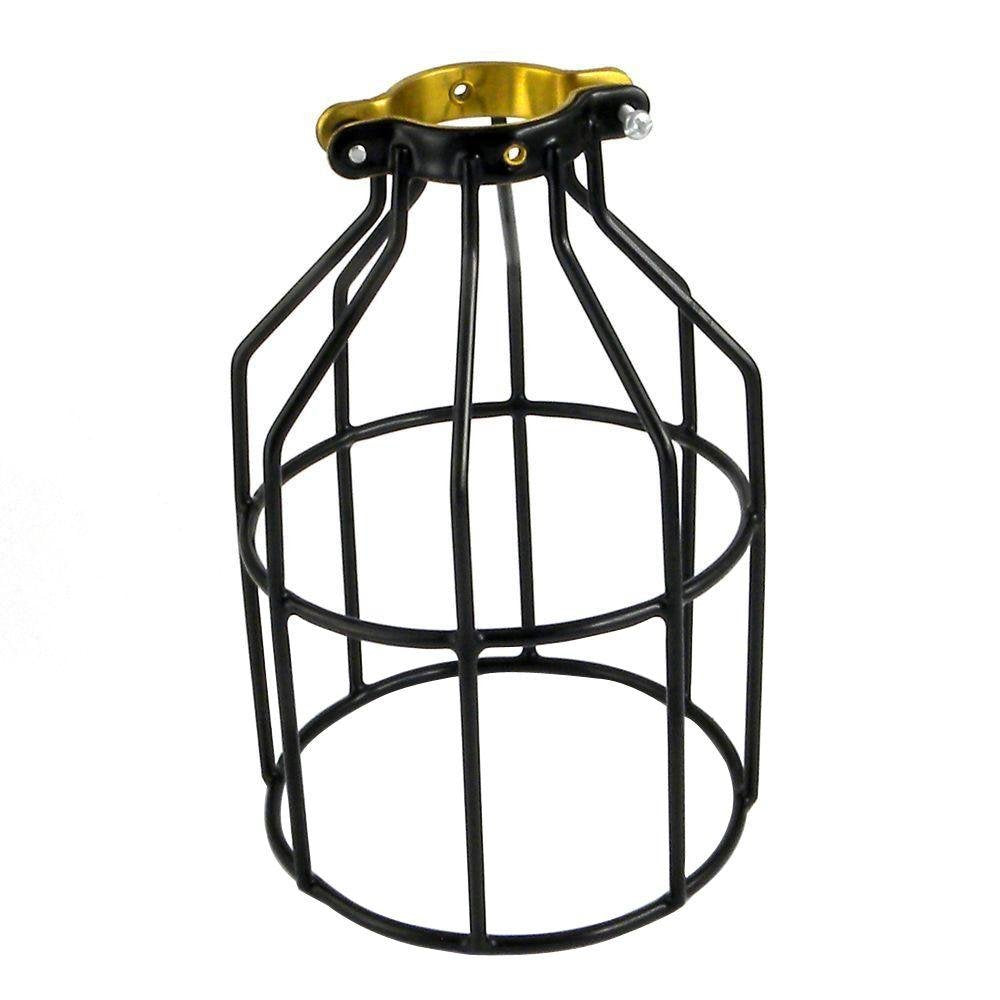 YI LIGHTING Industrial Vintage Metal Lamp Guard Cage for Pendant Lights, Black, Model LAMP-CAGE-BLK