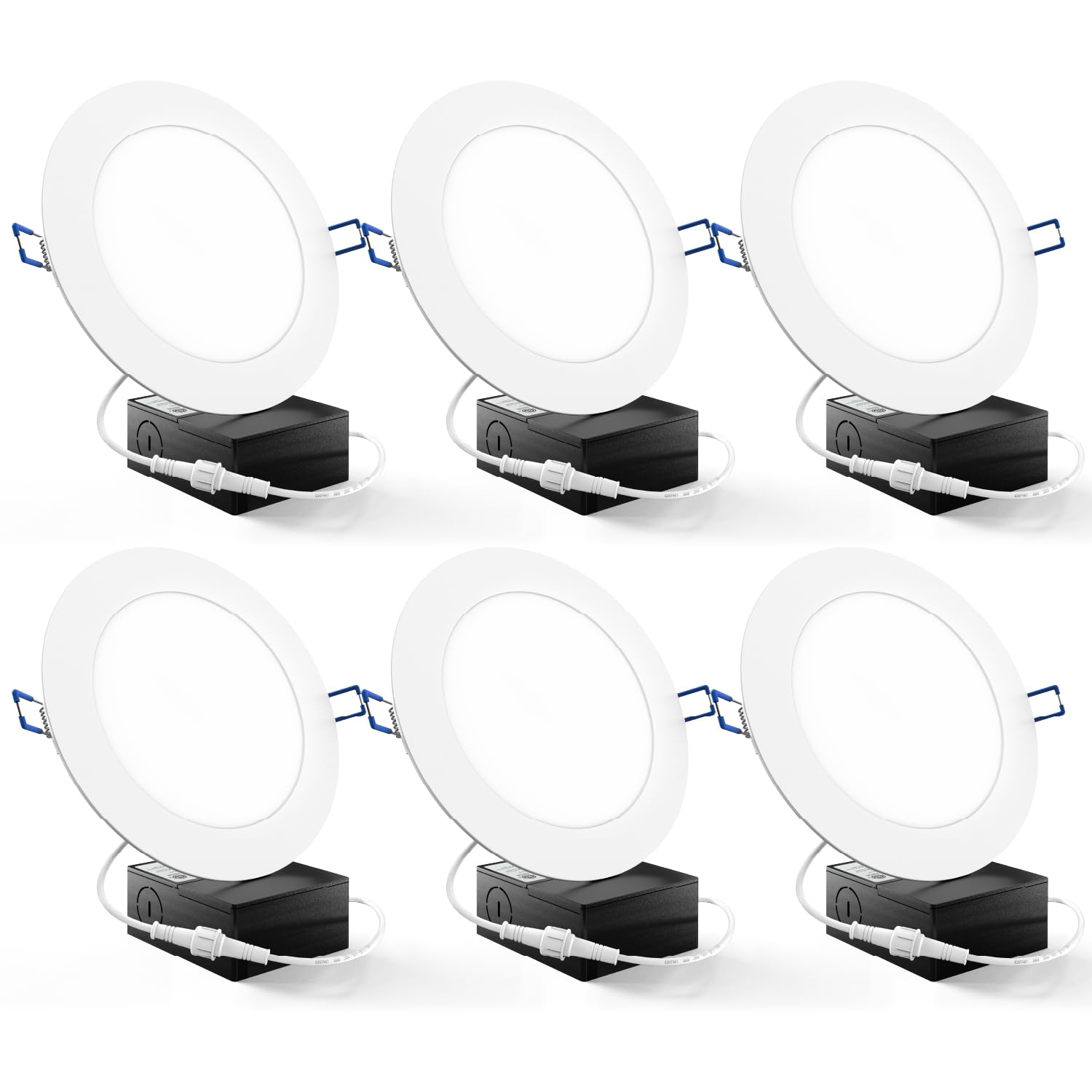 Sunco 6 Pack Recessed Lighting 6 Inch LED, Canless Ceiling Lights Slim with Junction Box, 850 LM, 14W (100W Equivalent), 4000K C