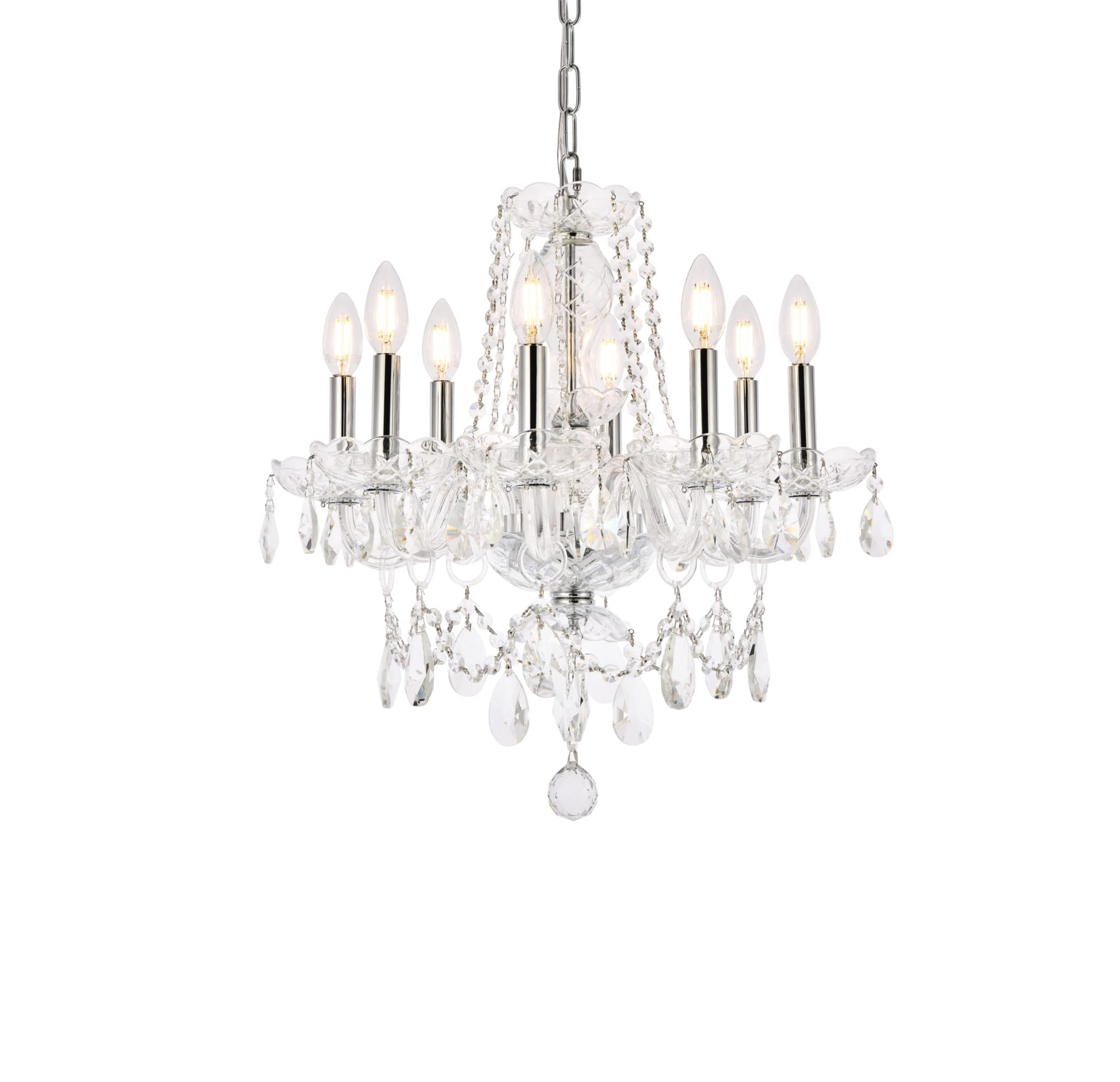 Elegant Lighting Princeton - Eight Light Chandelier-Royal Cut Crystal Type-Chrome Finish -Traditional Installation
