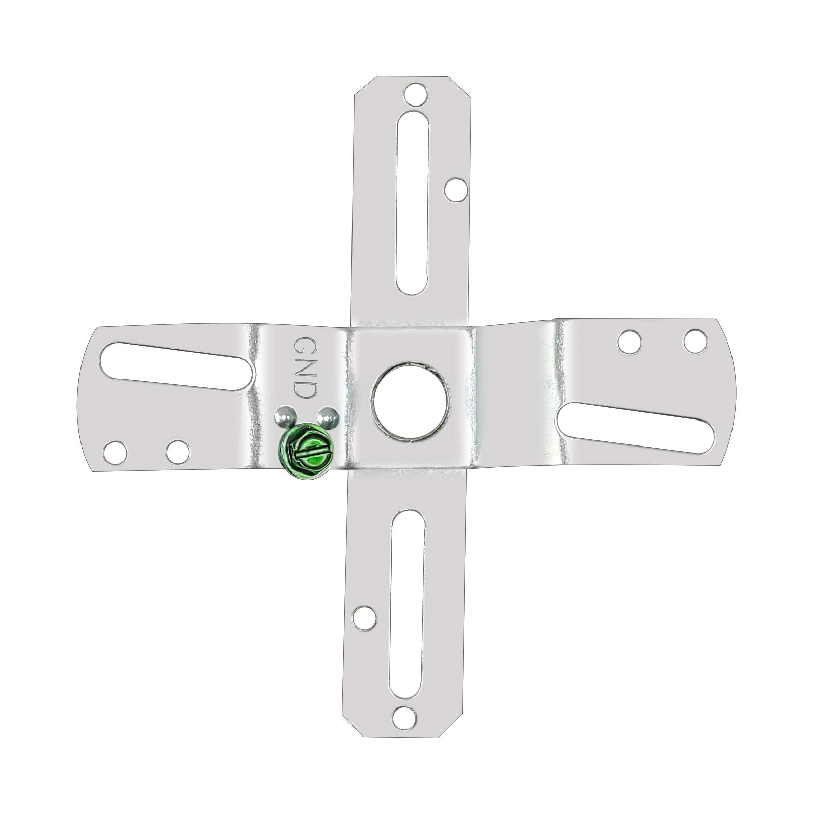 Ecudis 4&quot; Silver Cross-Shaped Universal Light Fixture Crossbar With Screws & Nuts