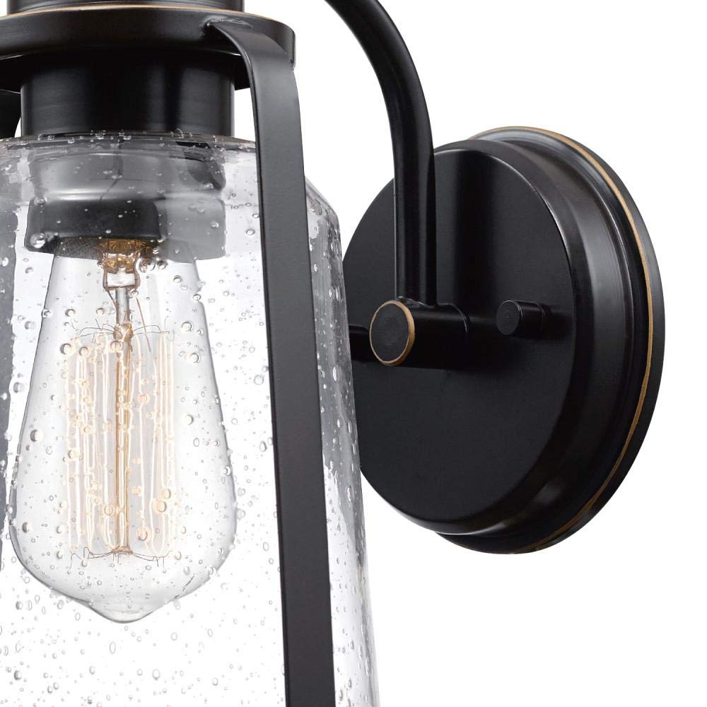 Globe Electric Wall Sconce ROTH, Glass, One Size, Black, Model 44304