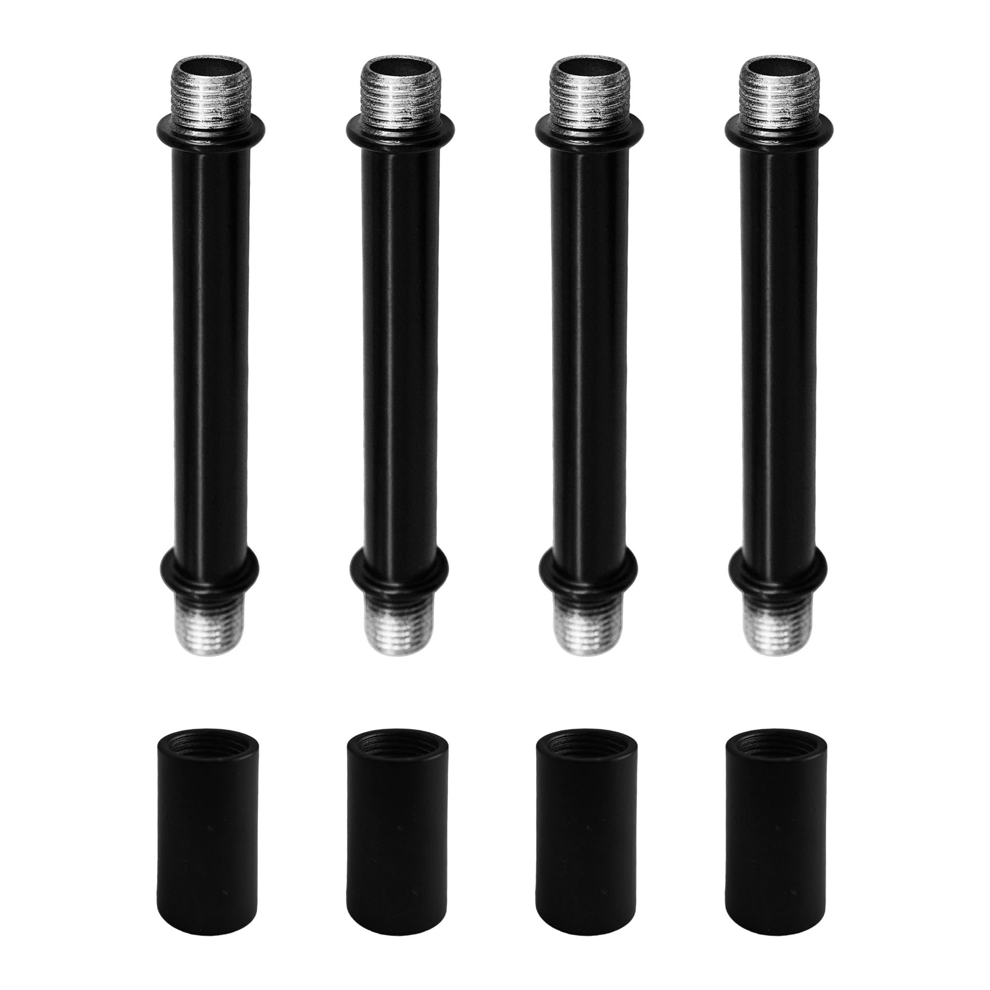 Auxbc 3.15” Straight Pipe Lamp Stem Kit - M10 Double End Threaded Rods For Diy Floor, Table & Ceiling Lamps, Black