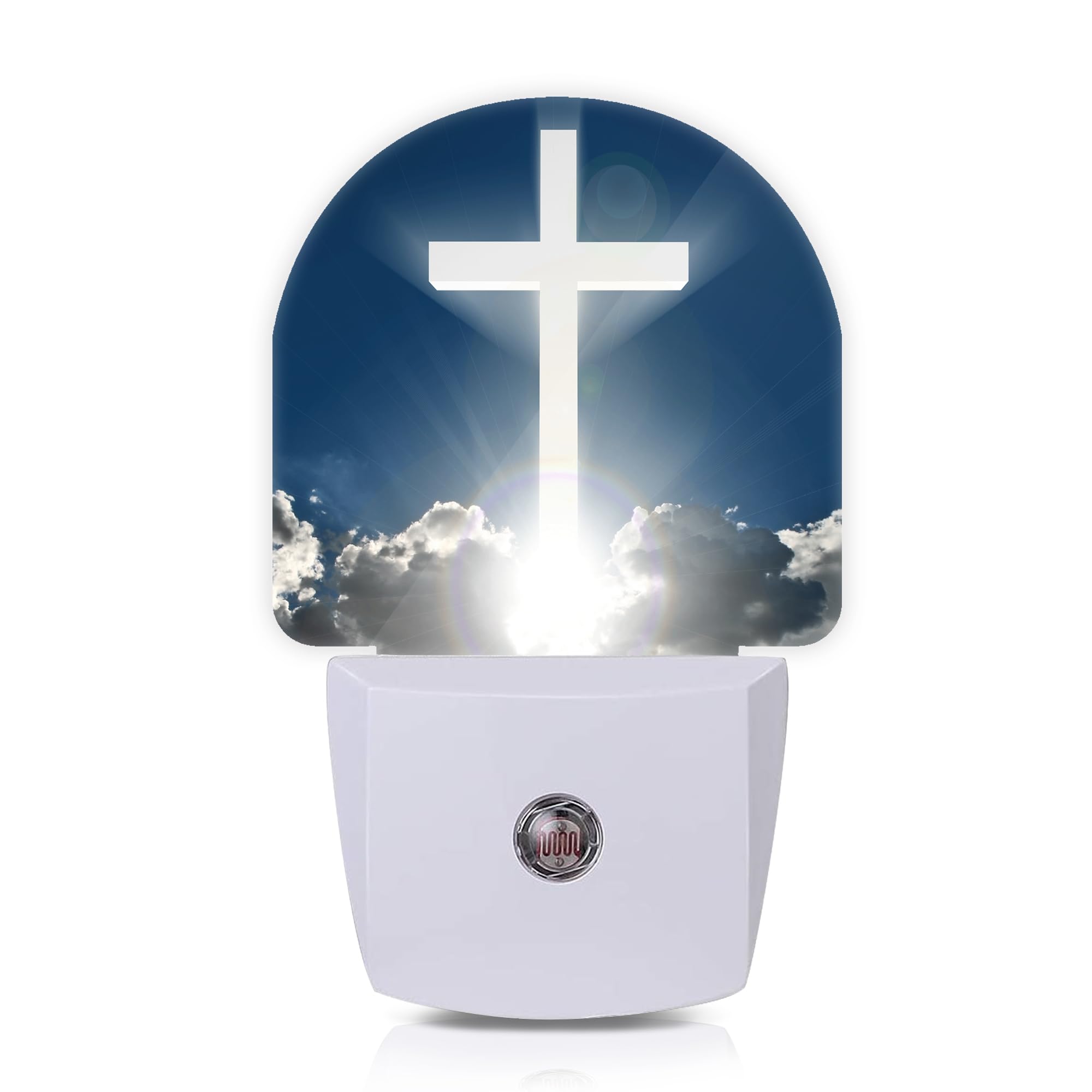 Axxitude Cross Heaven Night Lights Plug Into Wall For Girls Boys Room,Night Light Led Lamp Dusk To Dawn Sensor Round Lamp For Bedroom Bathroom Hallway Home Wall Decor Nightlight