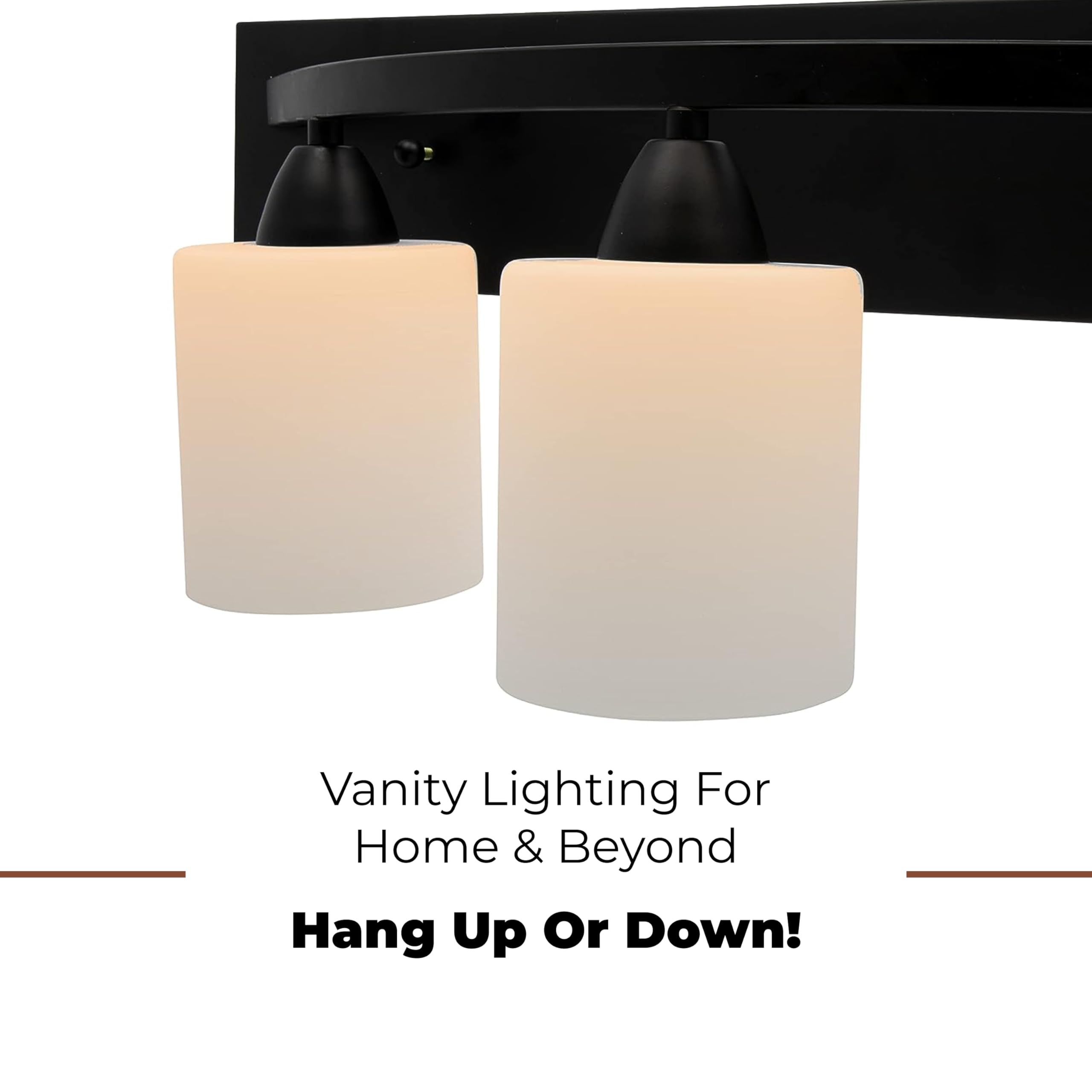 Dorence Bathroom Vanity Light Fxiture - Interior Bathroom Lighting Bar with Modern Milk Glass Shade - Bathroom Lights Over Mirro