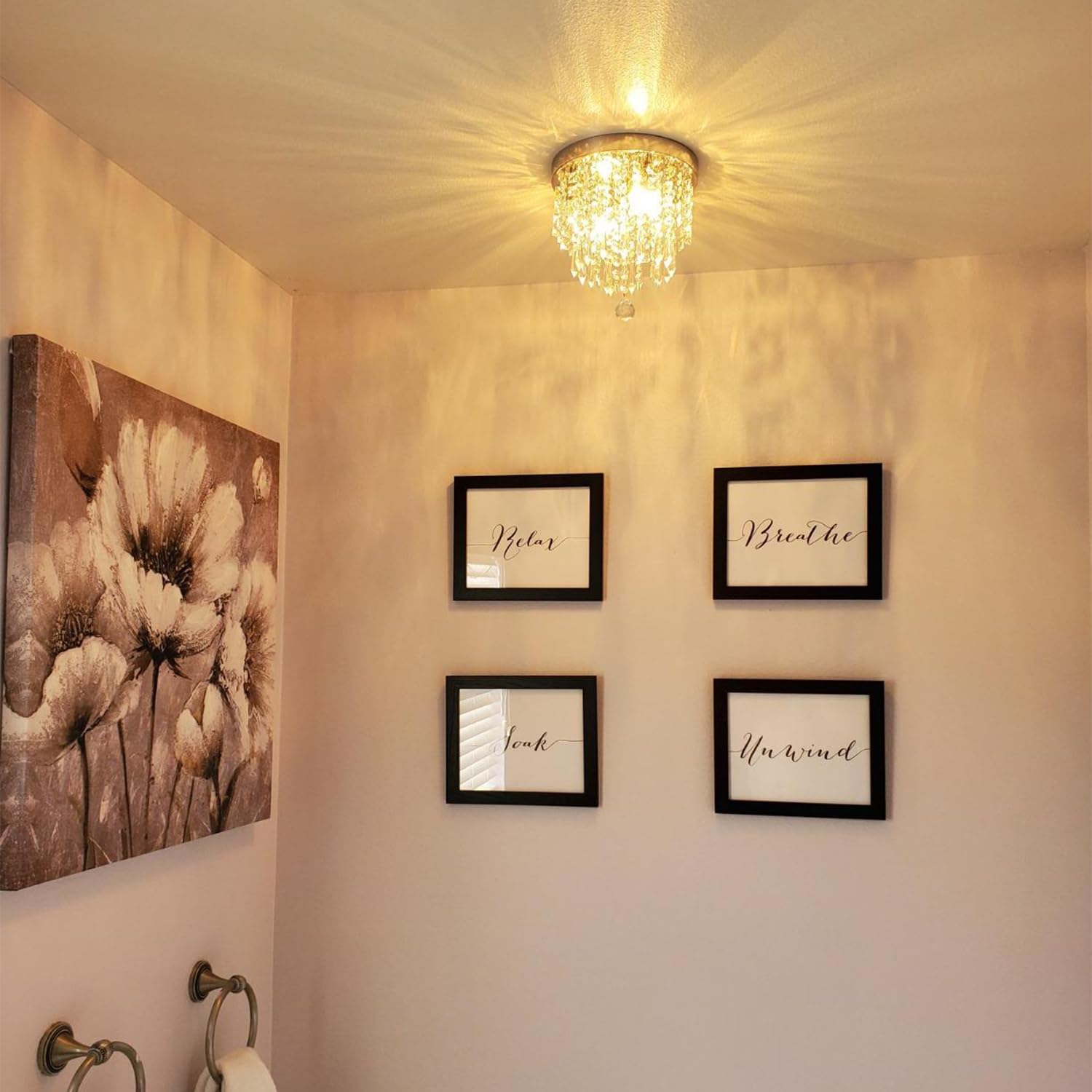 CRYSTOP Mini Crystal Chandelier Gold K9 Crystal Ceiling Light 8in x 7in Model 8818-G-N