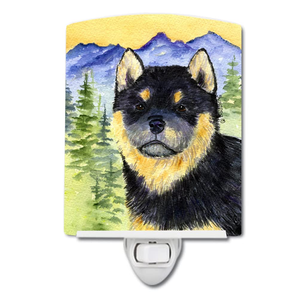 Caroline'S Treasures Ss8274Cnl Shiba Inu Ceramic Night Light Compact, Ul-Certified, Ideal For Bedroom, Bathroom, Nursery, Hallway, Kitchen, 6X4X3, Multicolor