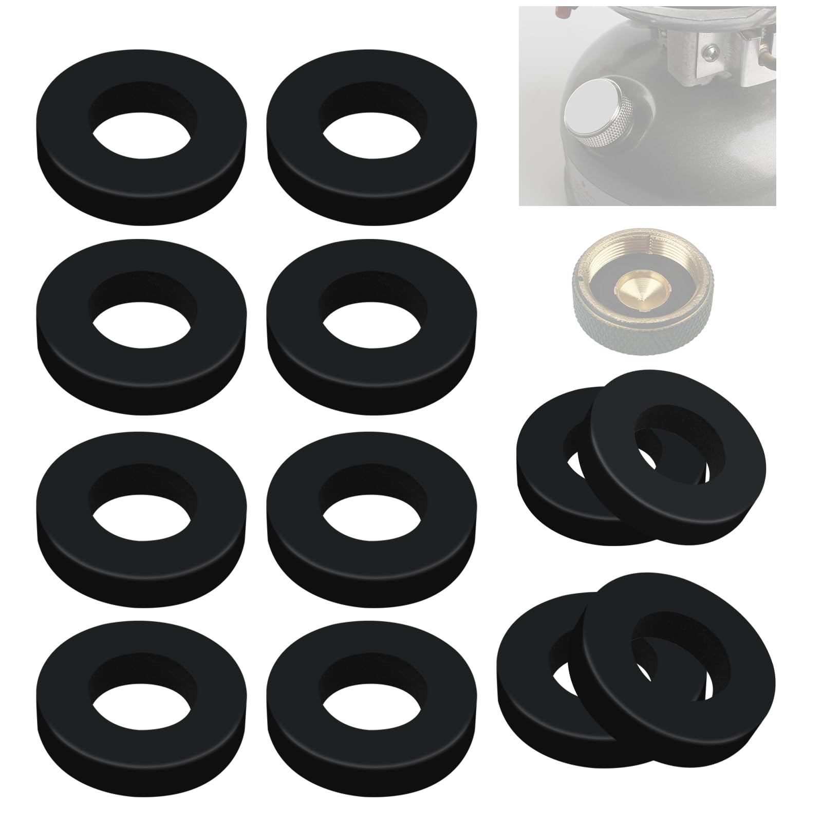 Fuel Cap Seals For Coleman 220 Lanterns And Stoves Fuel Caps 12-Pack (No. 3)