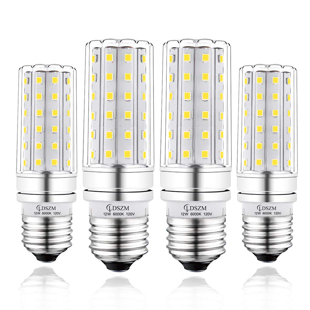 LDSZM LED Corn Light Bulb 12W E26 Base 6000K Cool White 1200 Lumen Pack of 4