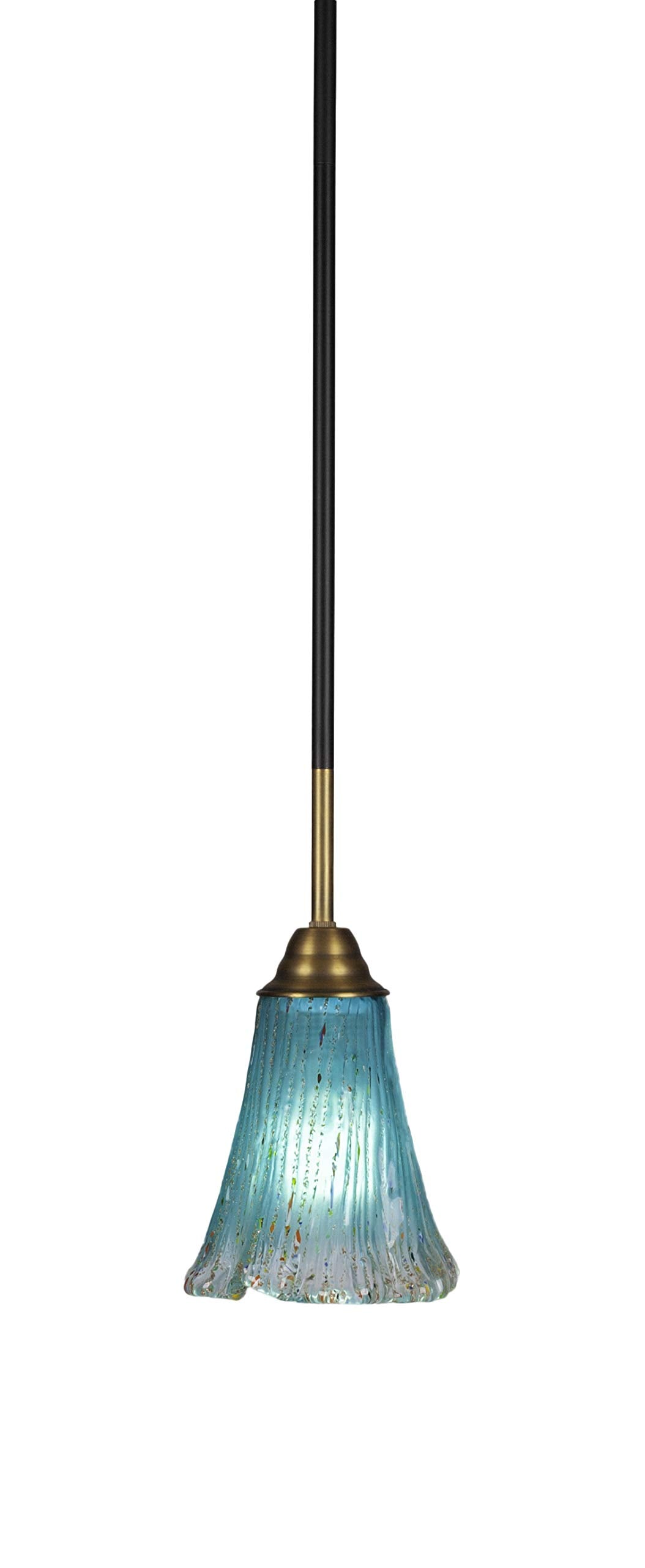 Toltec Lighting Paramount 1 Light Mini Pendant in Matte Black & Brass (3401-MBBR-725)